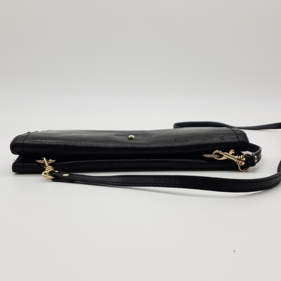 Vintage Wilson Accessories Australia Black Leather Mulit Compartment Crossbody - Picture 10 of 16